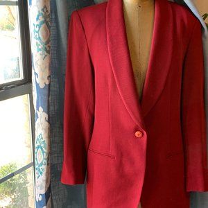 Beautifully Tailored Alfred Sung Wool Red Blazer Size 4